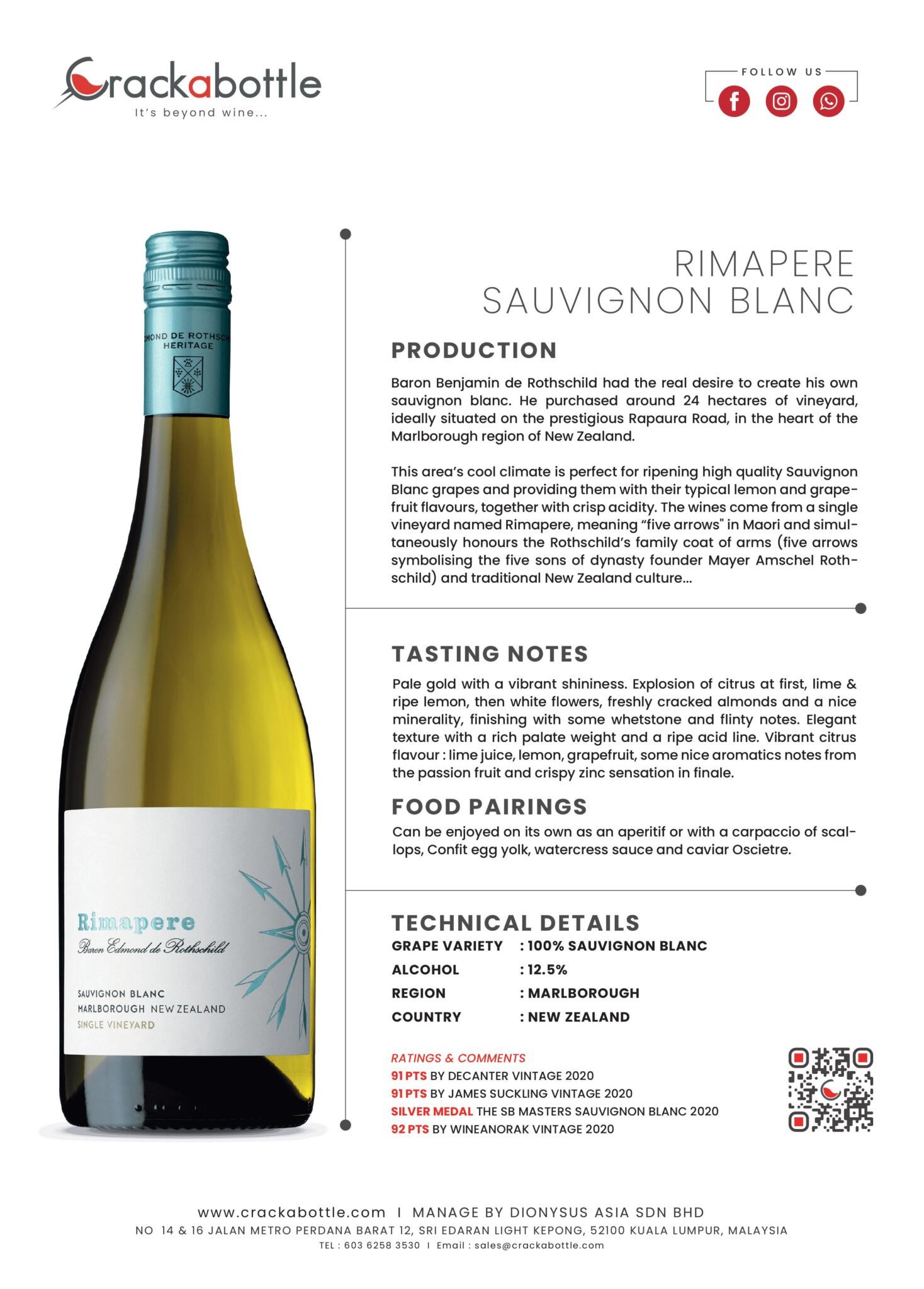 RIMAPERE SAUVIGNON BLANC 2023 - Crackabottle